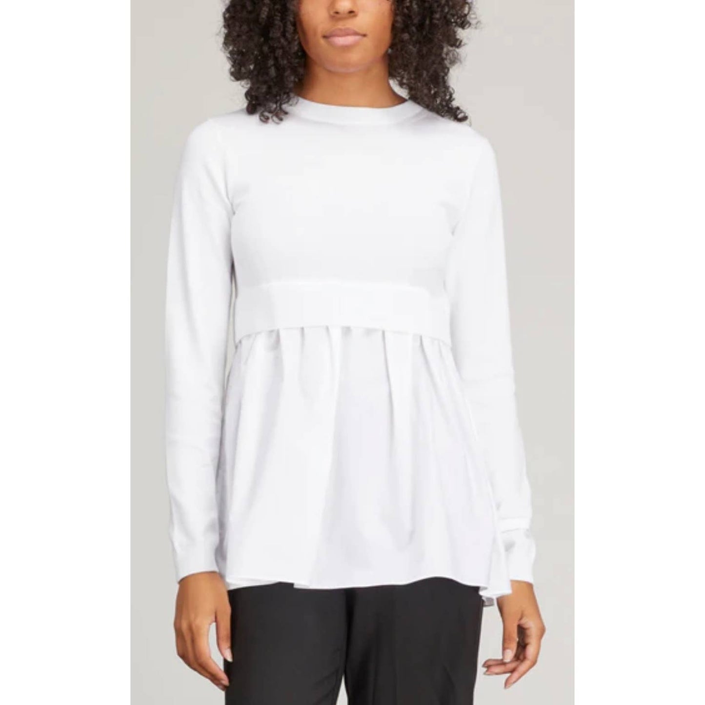 Patou Layered Paneled Jumper Size Large White New - Premium from Patou - Just $279.0! Shop now at Finds For You