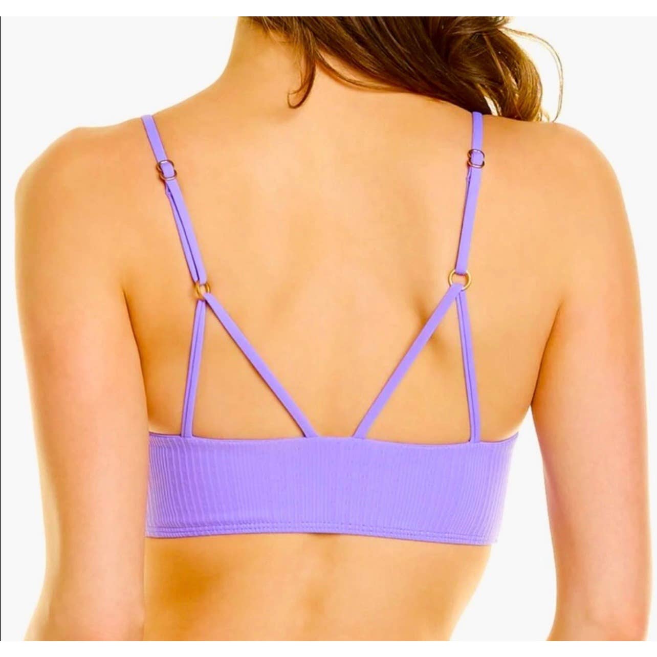 L*SPACE Siren Pointelle D Cup Top Gina Bikini Bottom L Amethyst New - Premium from L*SPACE - Just $76.00! Shop now at Finds For You