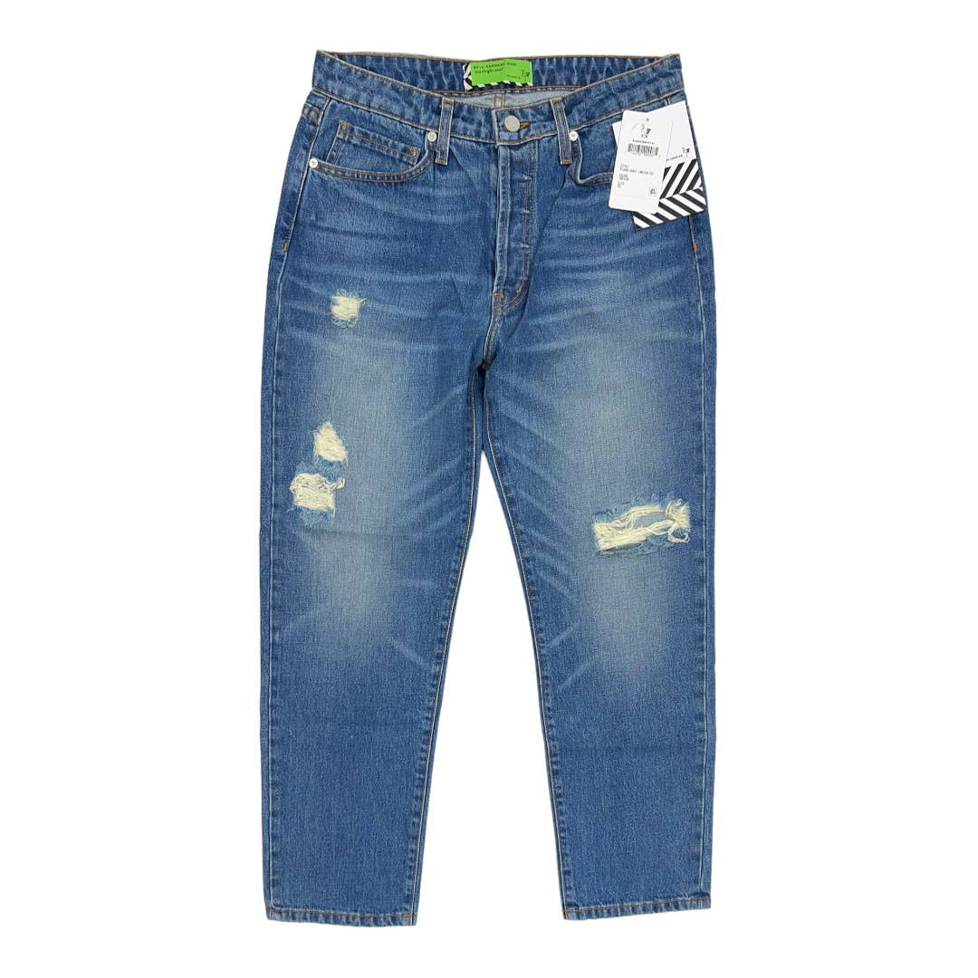 Free People x Sandrine Rose Distressed Straight Jeans Indigo Size 29 - Premium from Free People - Just $68.00! Shop now at Finds For You