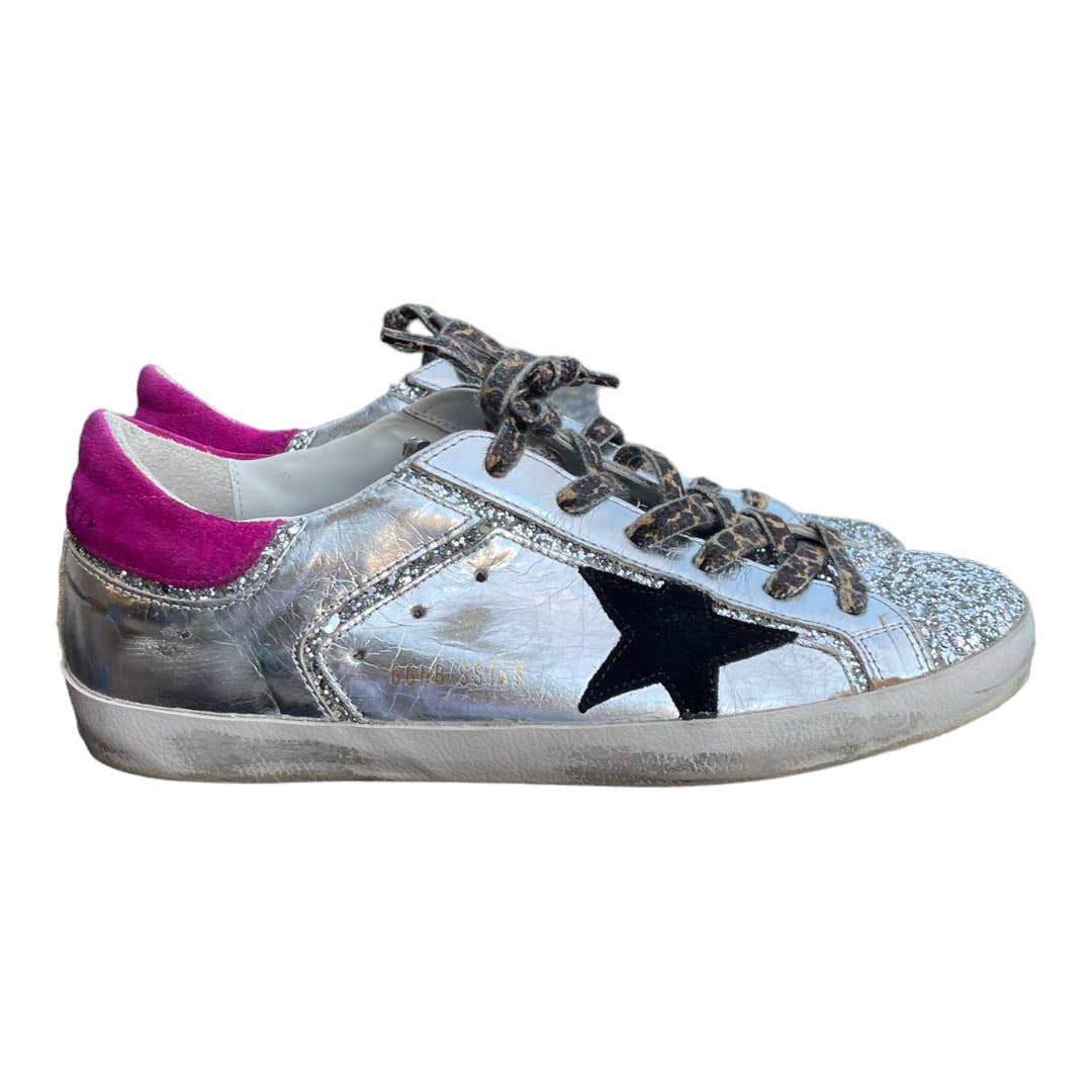 Golden Goose Super Star Low Top Leather Sneakers Silver Shoes Size 41 - Premium from Golden Goose - Just $459.00! Shop now at Finds For You