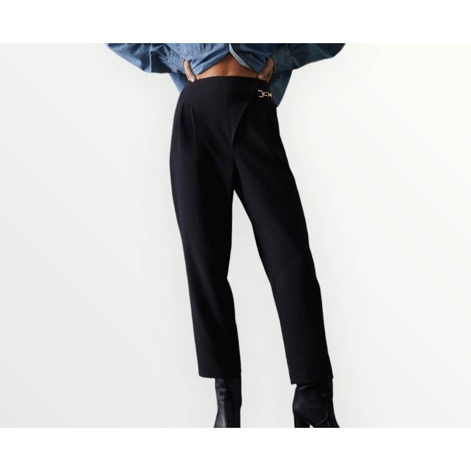 Anthropologie Exquise Straight Leg Trousers Pants Size XL Black New - Premium from Anthropologie - Just $119.0! Shop now at Finds For You