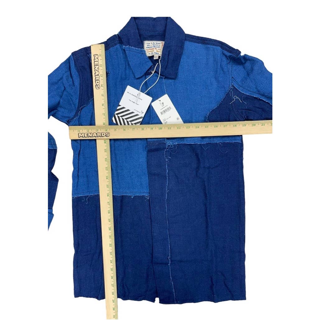 Free People x Sandrine Rose Patchwork Blouse Patchwork Denim Blue Size XS - Premium from Finds For You - Just $89.00! Shop now at Finds For You