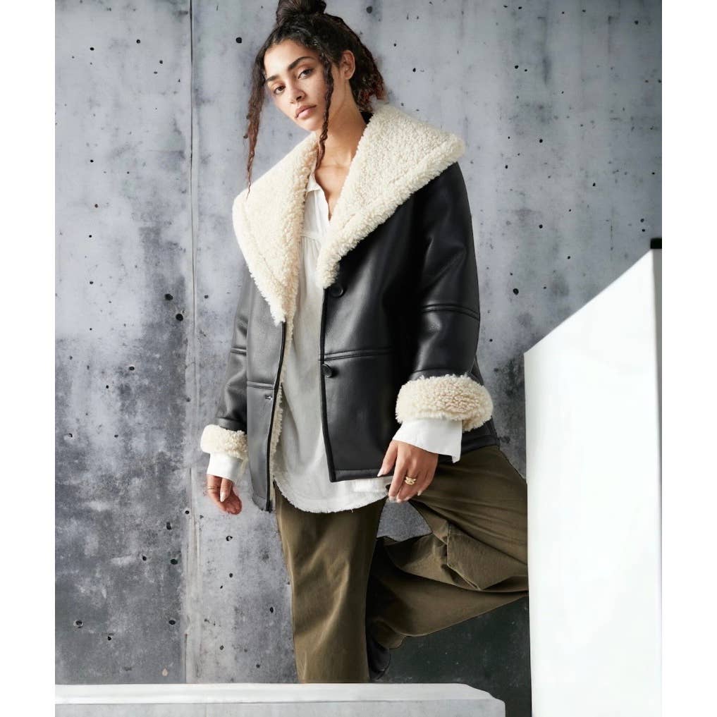 Free People Winnie Vegan Car Coat Jacket Size M Black - Premium  from Free People - Just $229.0! Shop now at Finds For You