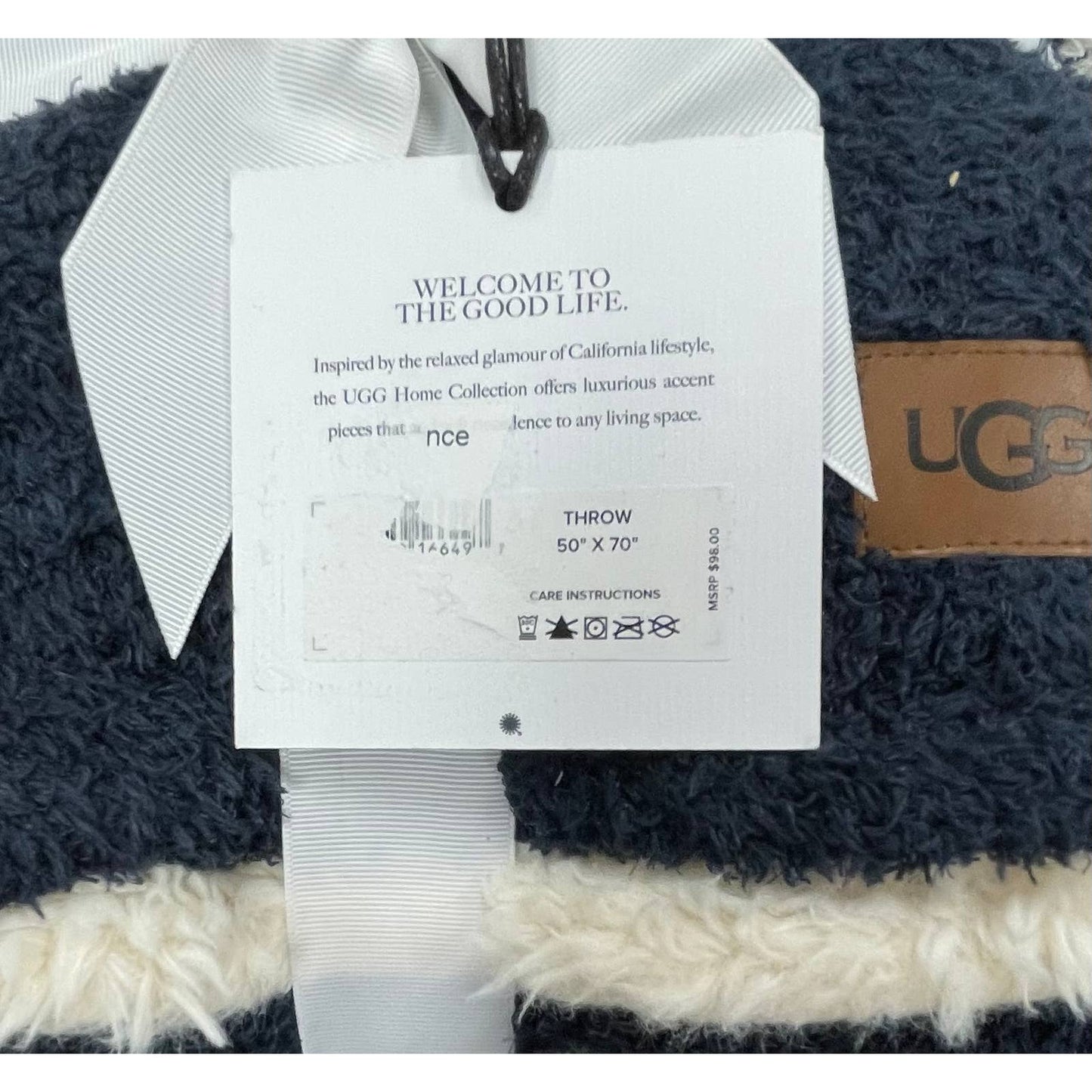 UGG Ana Striped Sherpa Fleece Eyelash Throw Blanket 50 x 70 New - Premium from UGG Australia - Just $85.00! Shop now at Finds For You