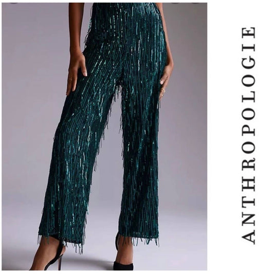 Anthropologie Maeve Sequin Green Pants Party Formal Size 8 New - Premium  from Anthropologie - Just $179.0! Shop now at Finds For You