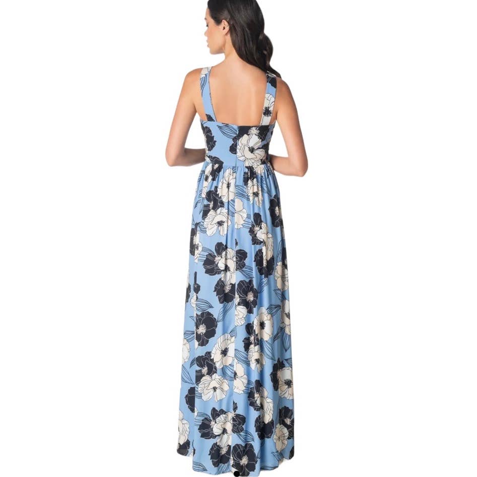 Dress The Population Rose Floral Maxi Dress Gown Size S Blue - Premium from Dress The Population - Just $189.0! Shop now at Finds For You