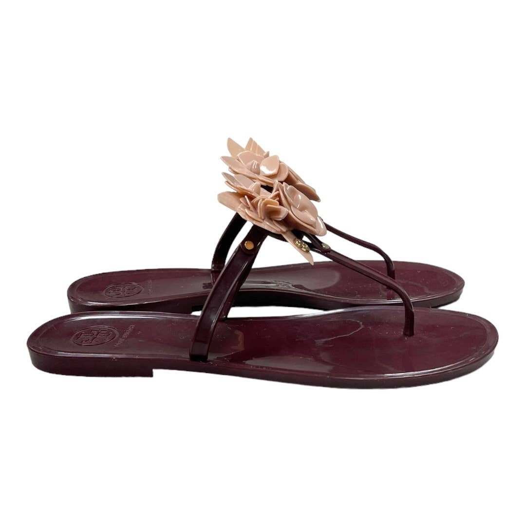 Tory Burch Jelly Logo Flower Sandals Flip Flops Size 9 - Premium from Tory Burch - Just $72.0! Shop now at Finds For You