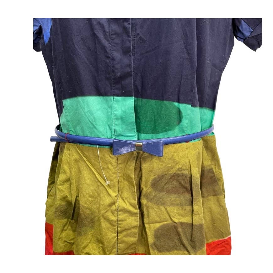 Boglioli Milan Colorful Abrstact Button Front Dress Sz 42 Made in Italy - Premium from Boglioli - Just $249.0! Shop now at Finds For You