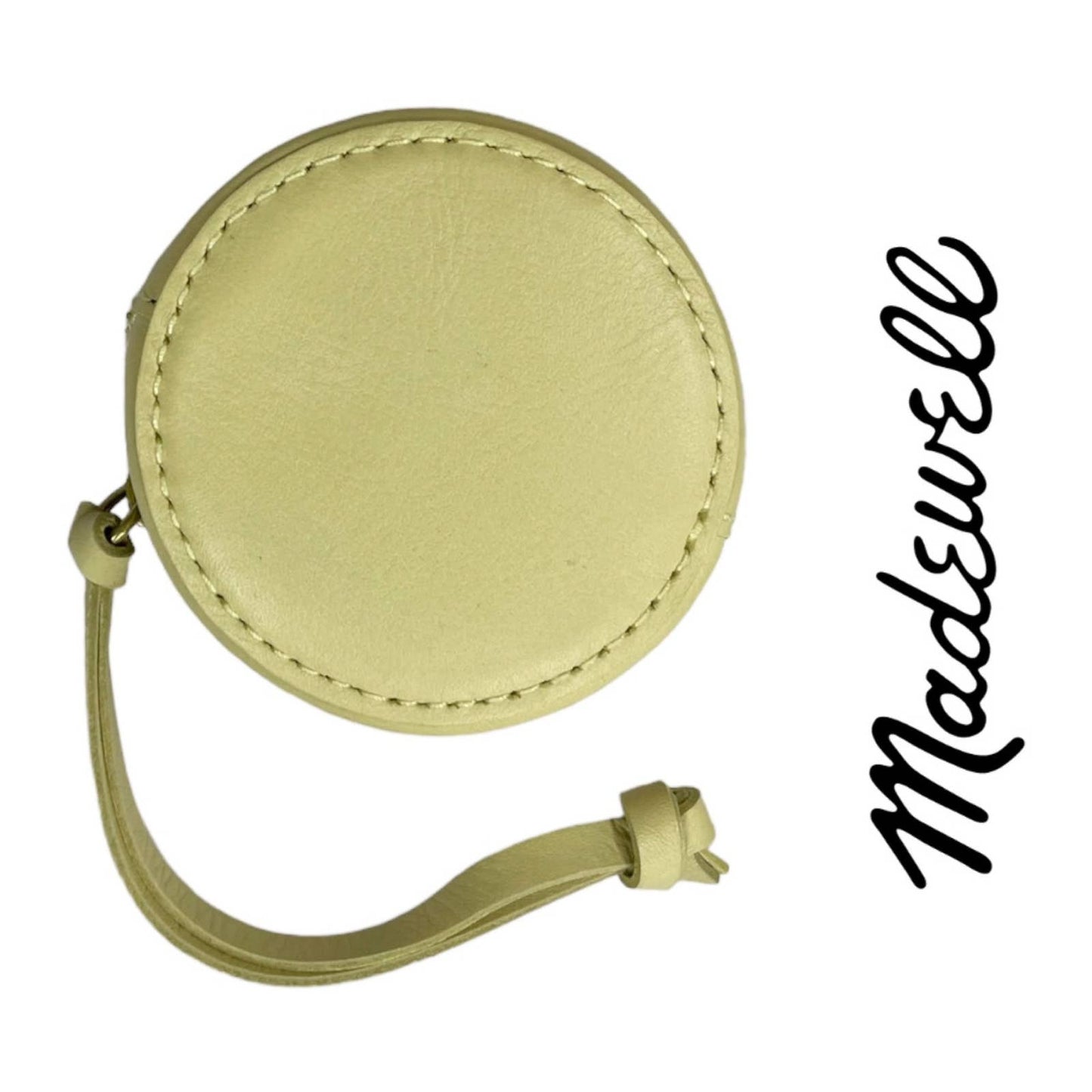 Madewell AirPod Circle Zip Case Leather Yellow New - Premium from Madewell - Just $35.0! Shop now at Finds For You