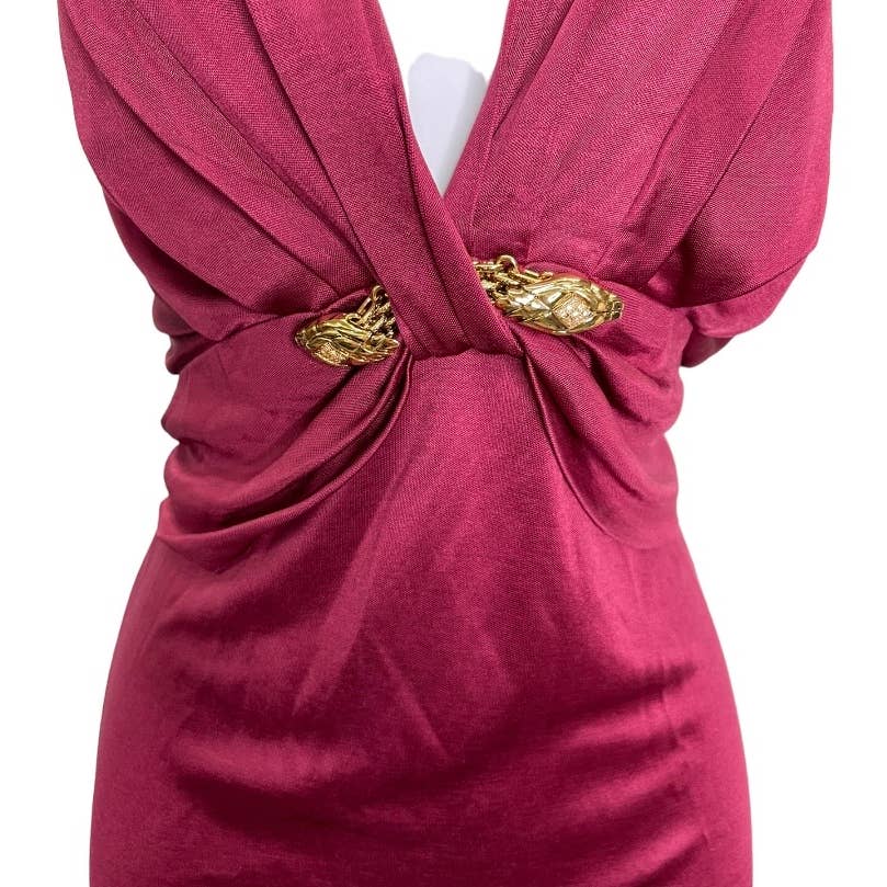 Vintage Roberto Cavalli Halter Gold Snake Embellished Dress Size 44 IT 8 US - Premium from Roberto Cavalli - Just $279.00! Shop now at Finds For You