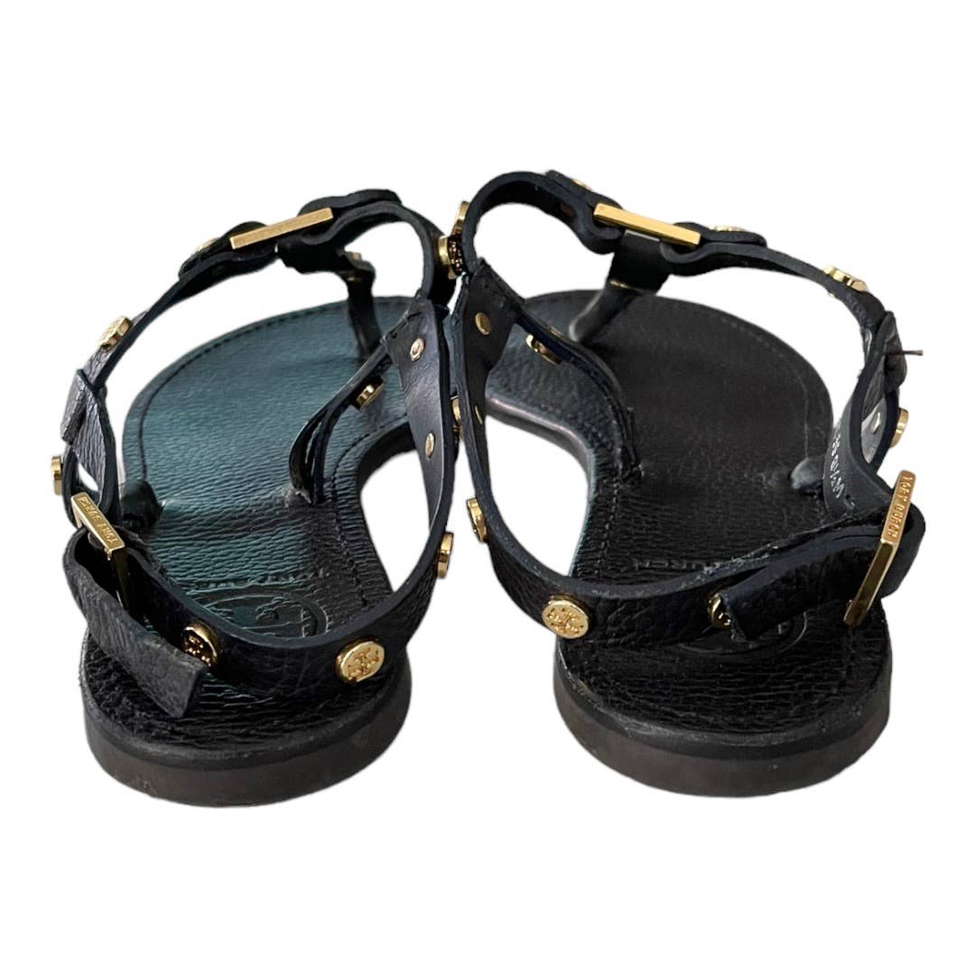 Tory Burch Marge Logo Studded Thong Sandals Flats Leather Size 8.5 - Premium from Tory Burch - Just $129.0! Shop now at Finds For You