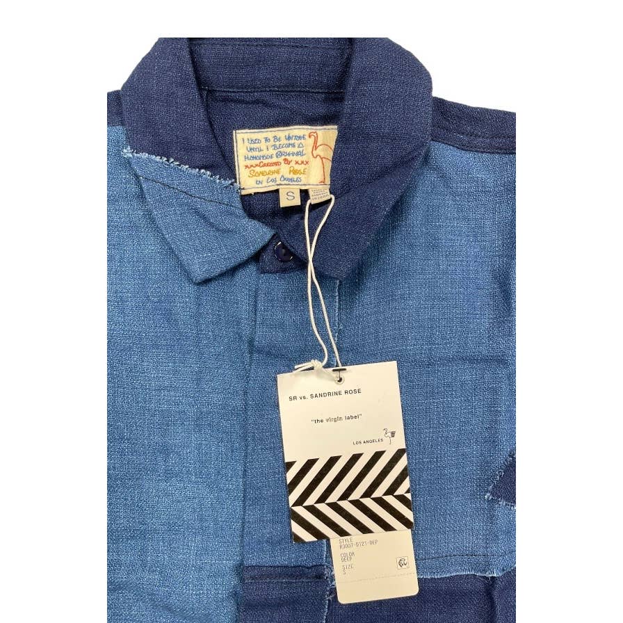 Free People x Sandrine Rose Patchwork Blouse Patchwork Denim Blue Size S - Premium from Free People - Just $89.0! Shop now at Finds For You