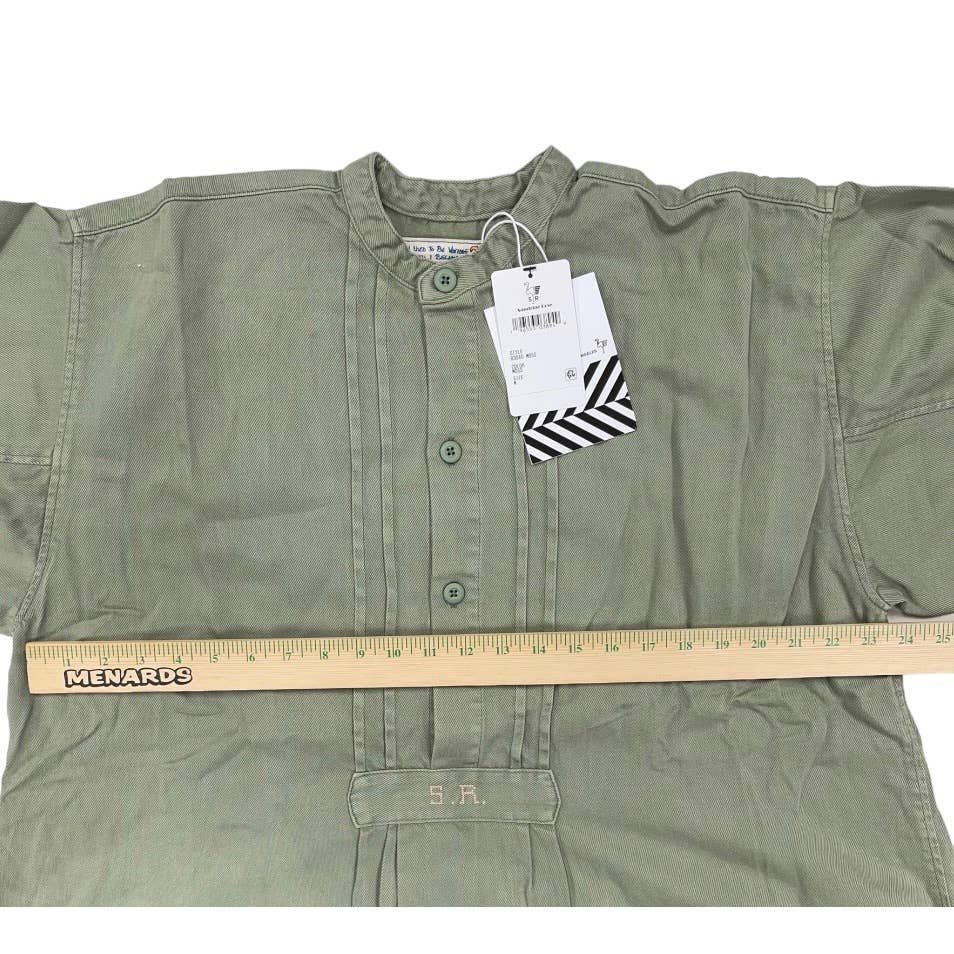 Free People x Sandrine Rose Oversized Tab Collar Cotton Dress Medium Moss - Premium from Free People - Just $75.00! Shop now at Finds For You