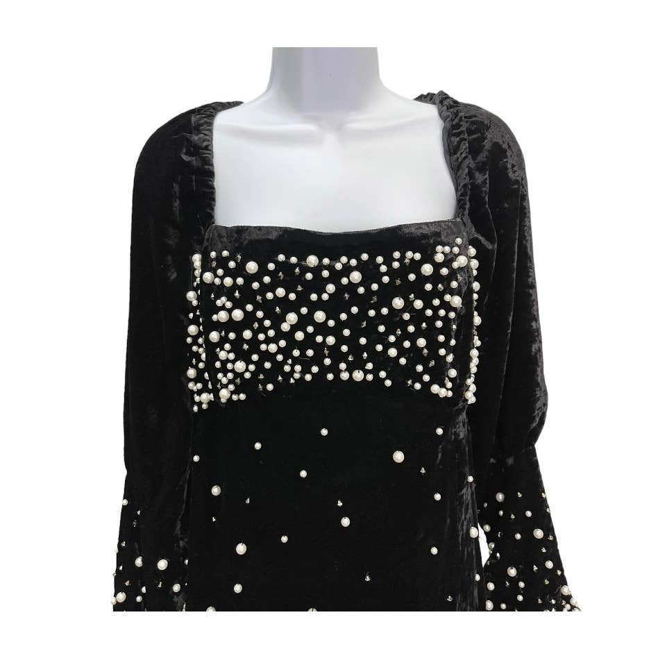 Anthropologie Maeve Embellished Pearl Velvet Dress Size XL New - Premium from Anthropologie - Just $149.0! Shop now at Finds For You