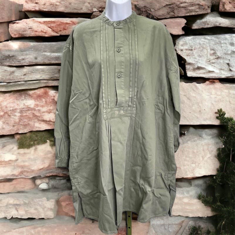Free People x Sandrine Rose Oversized Tab Collar Cotton Dress Medium Moss - Premium from Free People - Just $75.00! Shop now at Finds For You