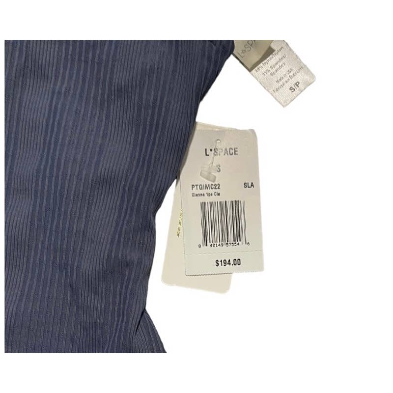 L*SPACE Gianna Pointelle Ribbed One Piece Swimsuit Bathing Suit Sz M Slate - Premium from L*SPACE - Just $129.0! Shop now at Finds For You