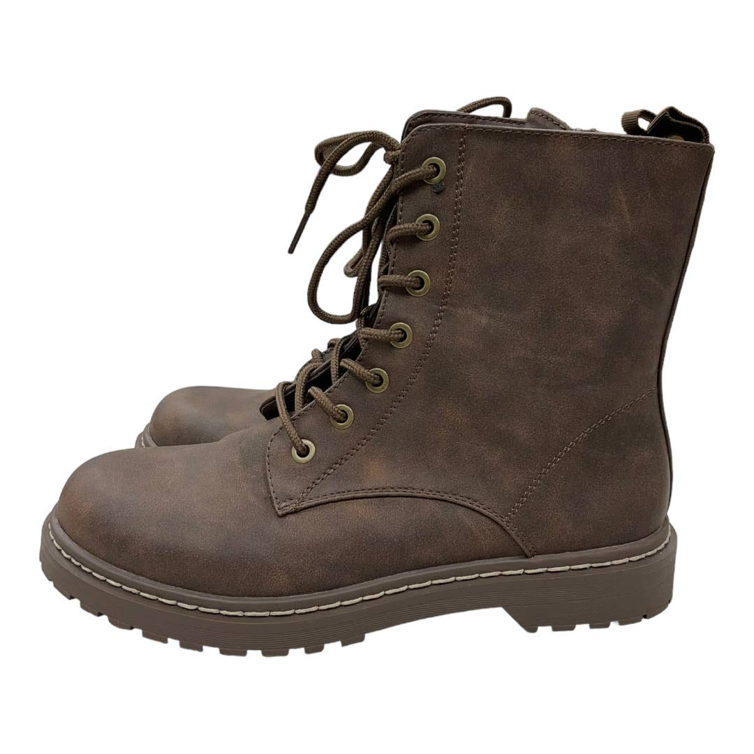 Torrid Stevie Lace Up Combat Boots Vegan Size 11 Brown - Premium from Torrid - Just $65.0! Shop now at Finds For You