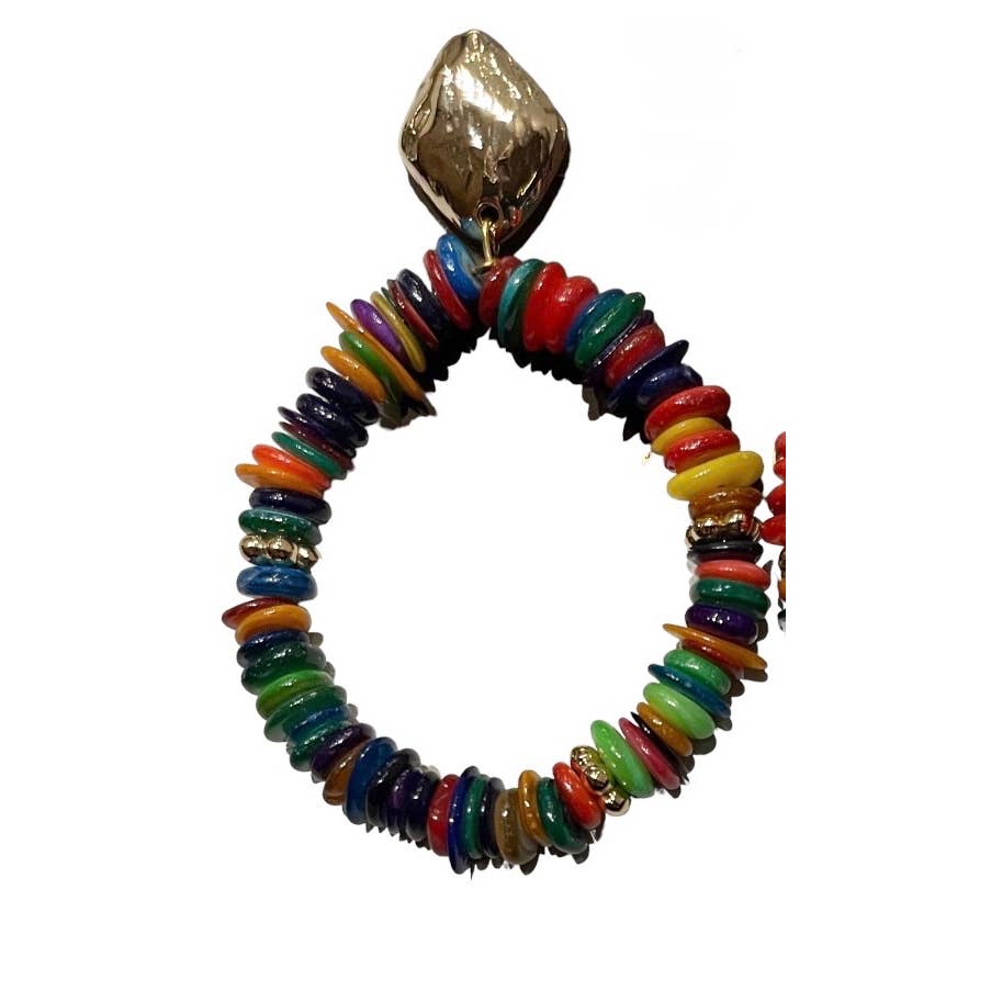 Anthropologie Arden Rainbow Disc Earrings Jewelry Bohemian Hoop New - Premium from Anthropologie - Just $48.00! Shop now at Finds For You