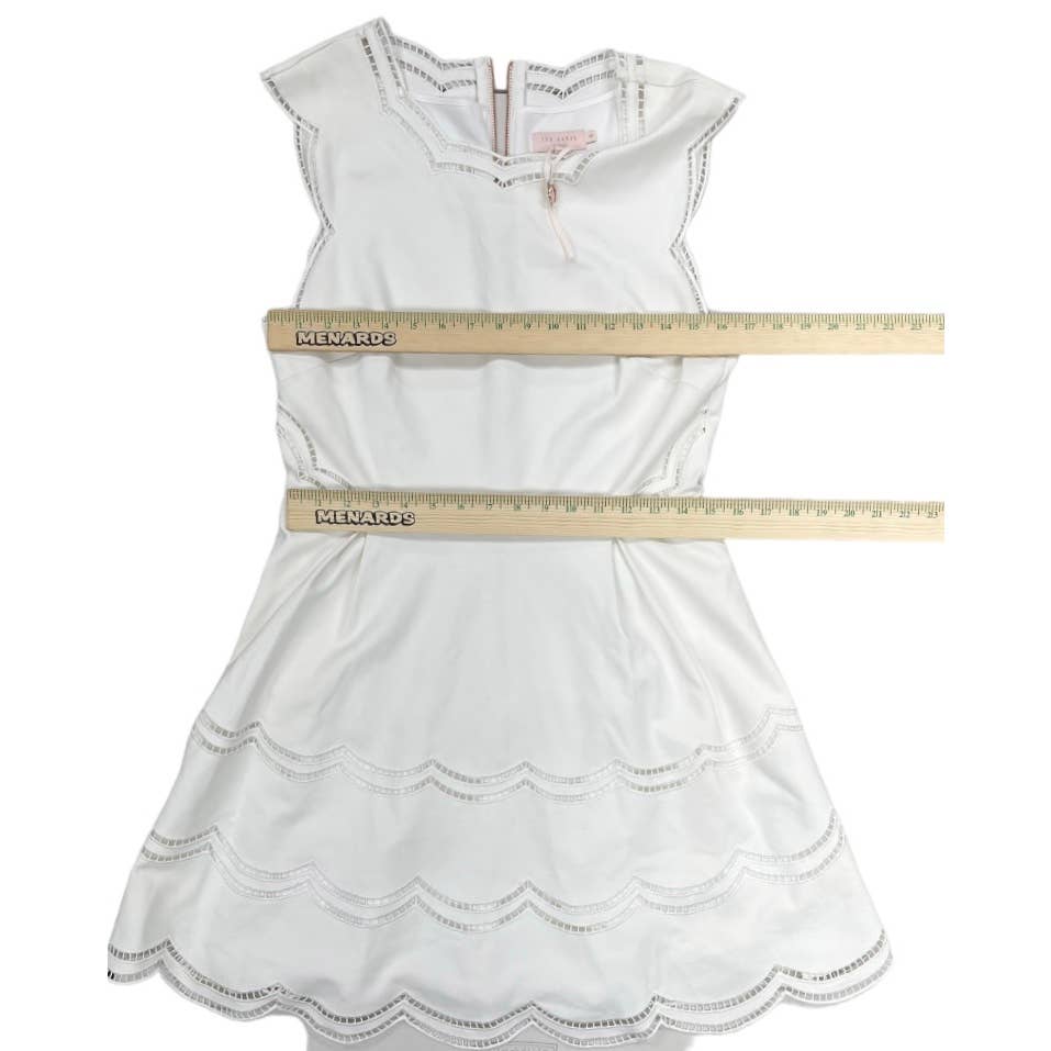 Ted Baker Cammey Scalloped Skater Dress White Sz 4 Ted 10 US New - Premium from Ted Baker London - Just $149.0! Shop now at Finds For You