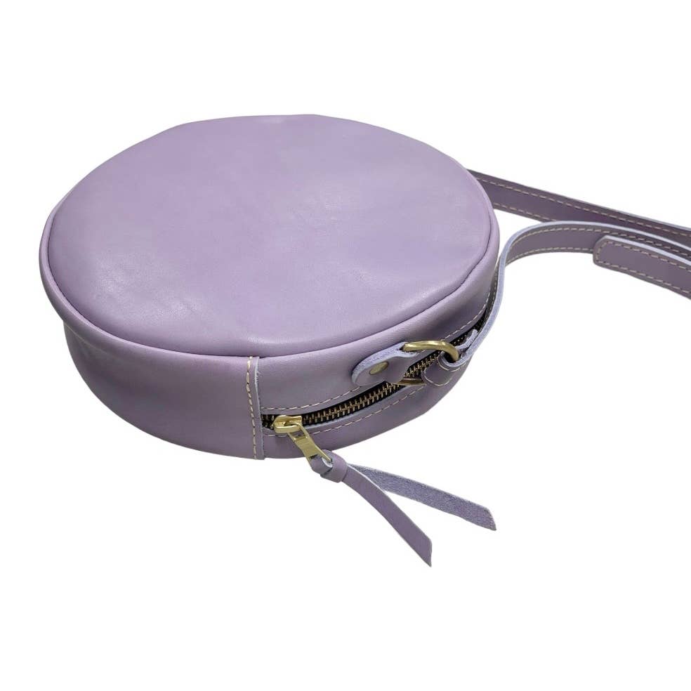 Portland Leather Goods Large Circle Crossbody Handbag New Lavendar - Premium from Portland Leather Goods - Just $119.0! Shop now at Finds For You
