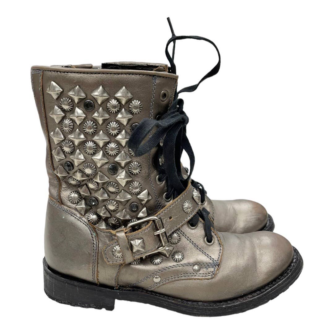 ASH Metallic Ryanna Metallic Studded Biker Boots Booties Size 39 9 $385 - Premium from Ash - Just $165.0! Shop now at Finds For You