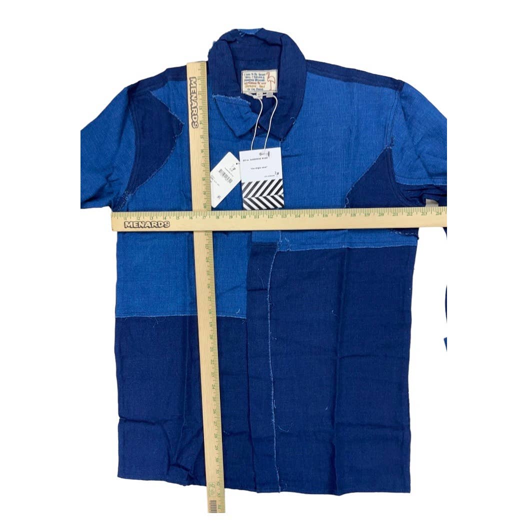 Free People x Sandrine Rose Patchwork Blouse Patchwork Denim Blue Size L - Premium from Free People - Just $89.0! Shop now at Finds For You
