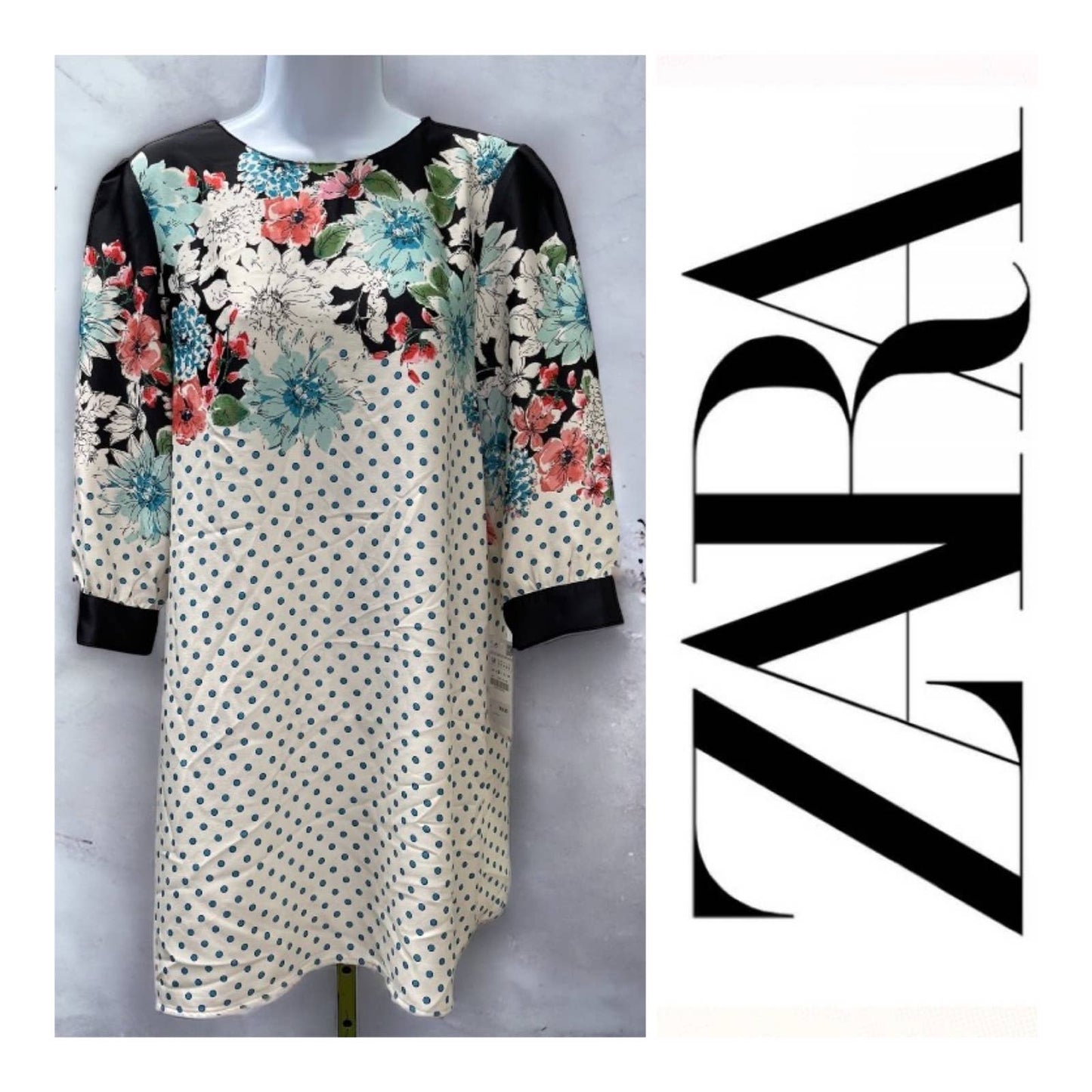 Zara Polka Dot and Floral Dress Size M - Premium from ZARA - Just $59.0! Shop now at Finds For You