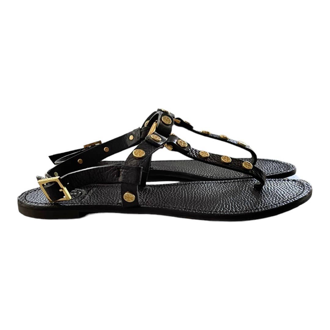 Tory Burch Marge Logo Studded Thong Sandals Flats Leather Size 8.5 - Premium from Tory Burch - Just $129.0! Shop now at Finds For You