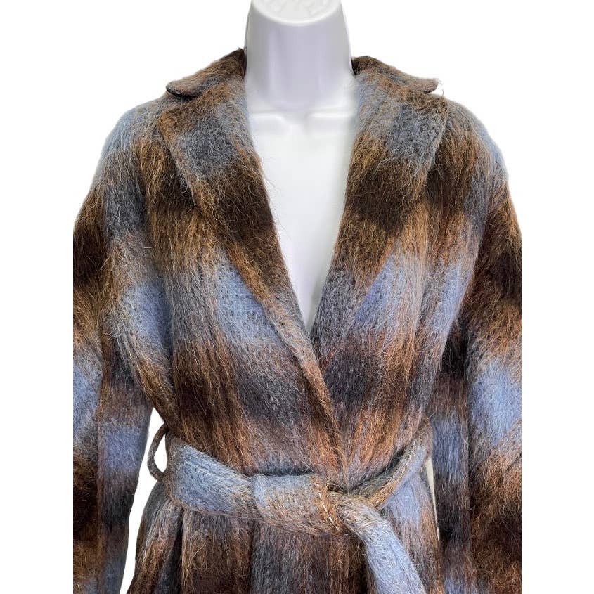 Vince NY Revolve Mohair Alpaca Wool Blend Plaid Belted Coat XS New - Premium from Vince - Just $499.0! Shop now at Finds For You