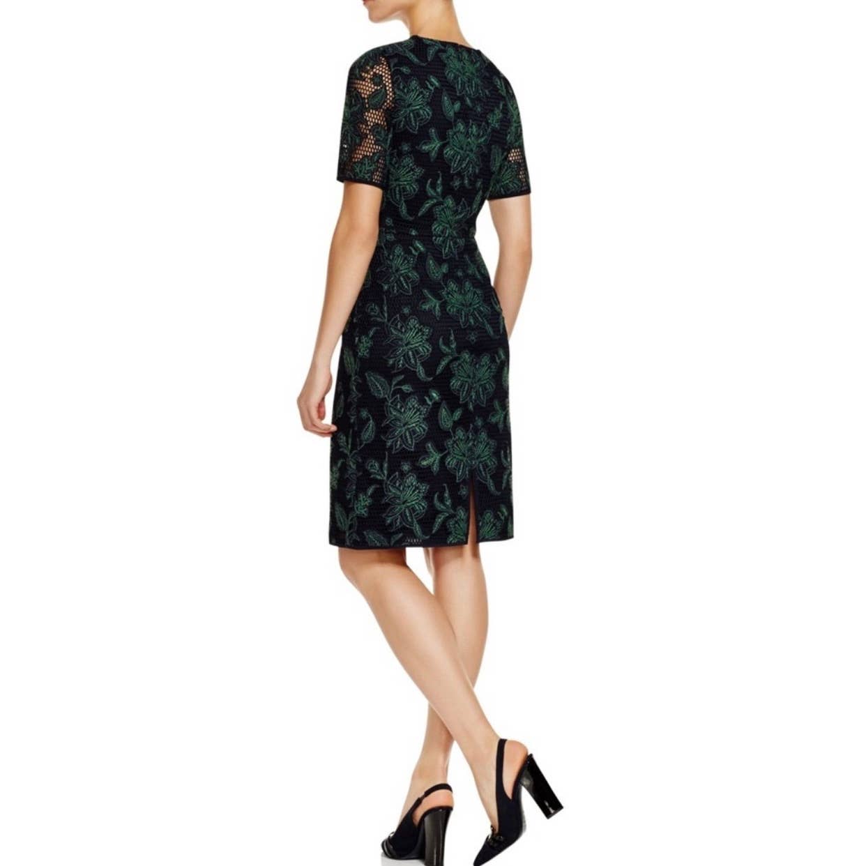Tory Burch Appliqué Lace Fishnet Short Sleeve Dress Size 8 - Premium from Tory Burch - Just $119.0! Shop now at Finds For You