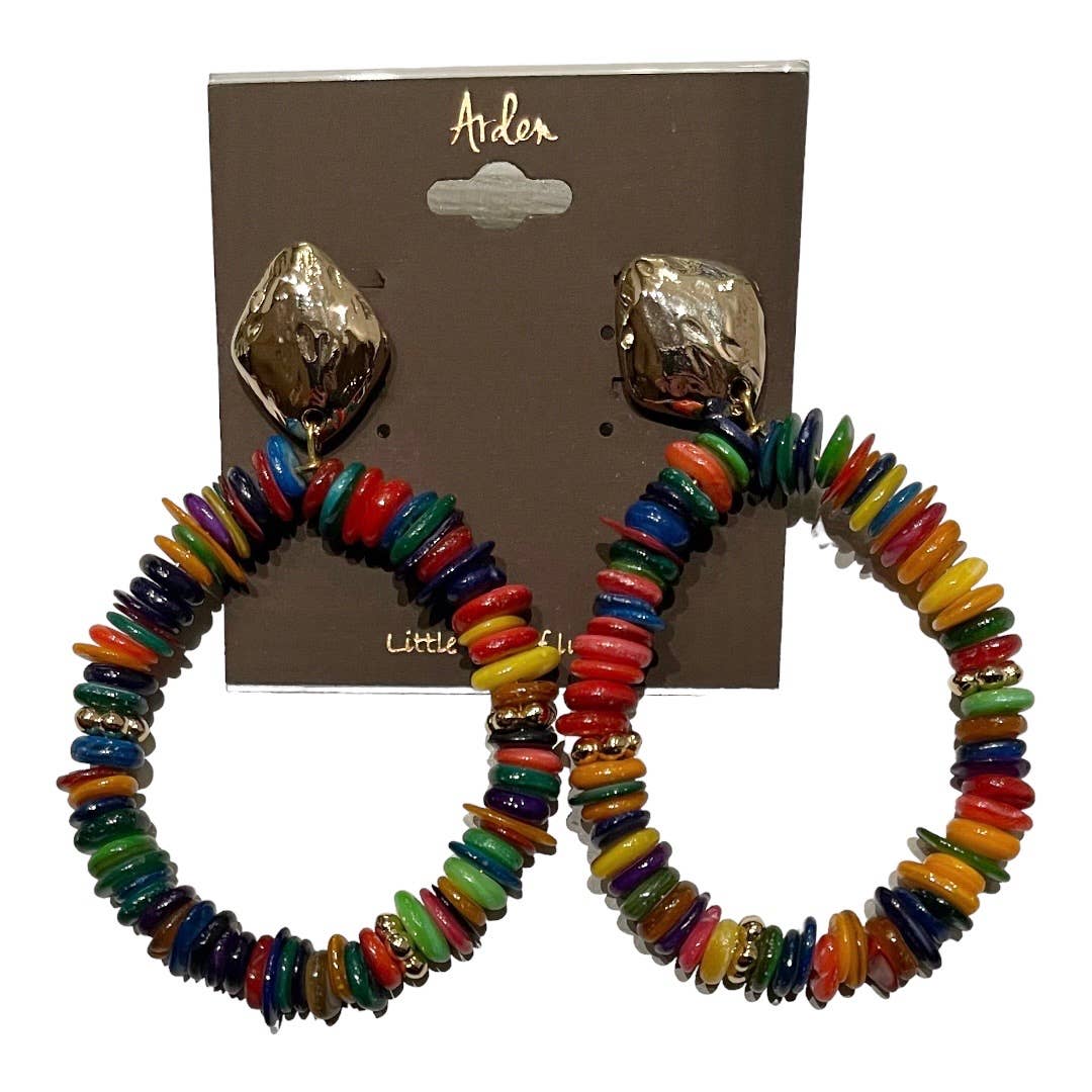 Anthropologie Arden Rainbow Disc Earrings Jewelry Bohemian Hoop New - Premium from Anthropologie - Just $48.00! Shop now at Finds For You