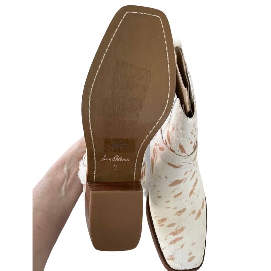 Sam Edelman Bellamie Boots Bootie Calf Hair Block Heel Sz 9 - Premium from Sam Edelman - Just $159.00! Shop now at Finds For You