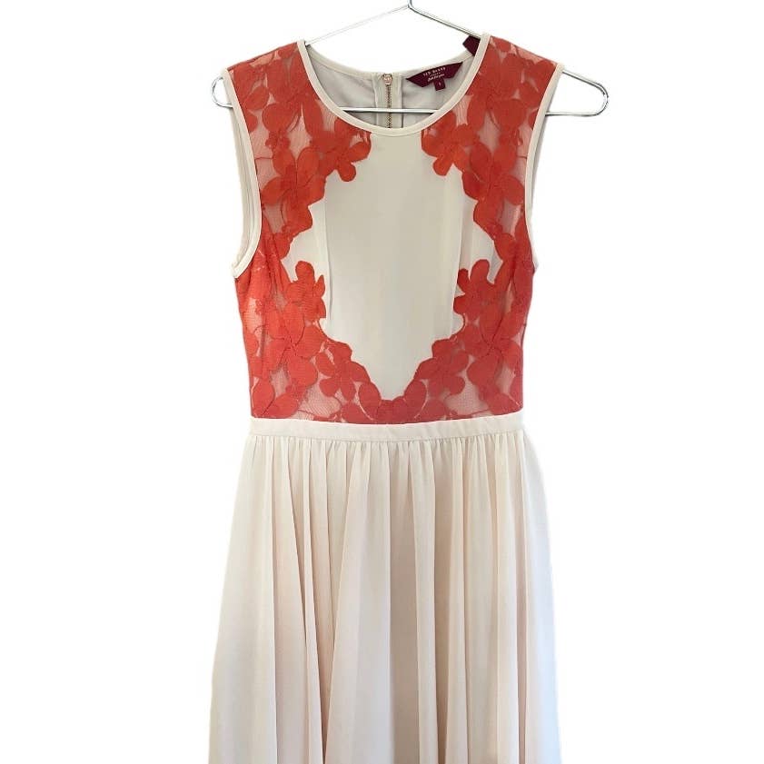Ted Baker Vember Lace Chiffon Dress Size 1 Ted 4 US - Premium from Ted Baker - Just $149.0! Shop now at Finds For You