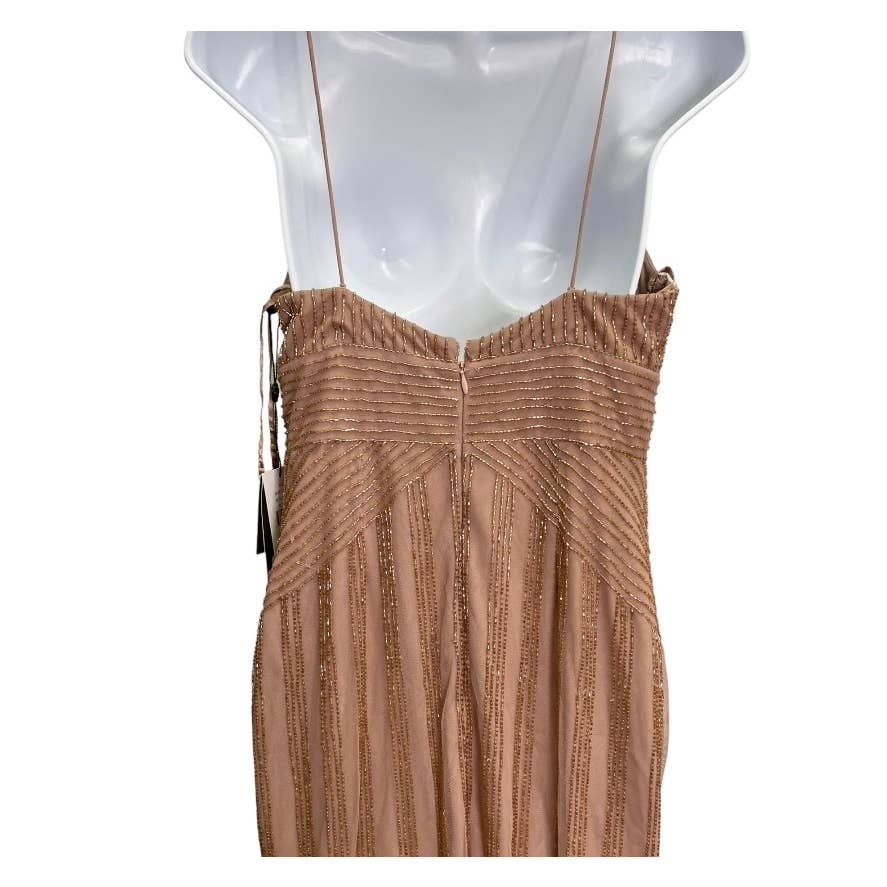 Adrienne Papel Rose Gold Beaded Dress Size 4 New - Premium from Adrianna Papell - Just $79.0! Shop now at Finds For You