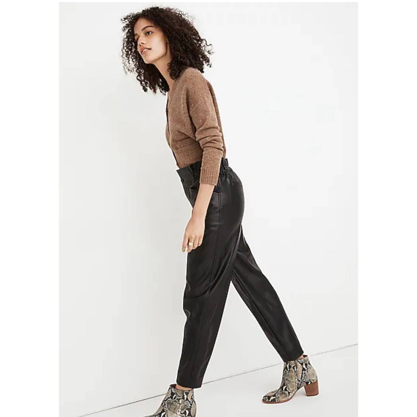 Madewell Vegan Leather Paperbag Pull On Pants Size 6 Black New - Premium from Madewell - Just $99.00! Shop now at Finds For You