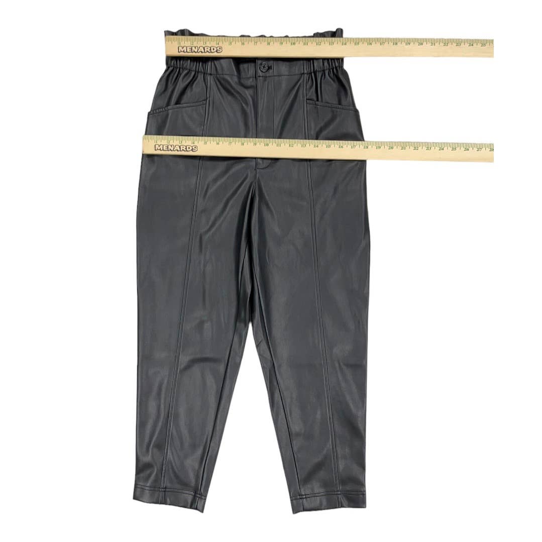 Madewell Vegan Leather Paperbag Pull On Pants Size 6 Black New - Premium from Madewell - Just $99.00! Shop now at Finds For You