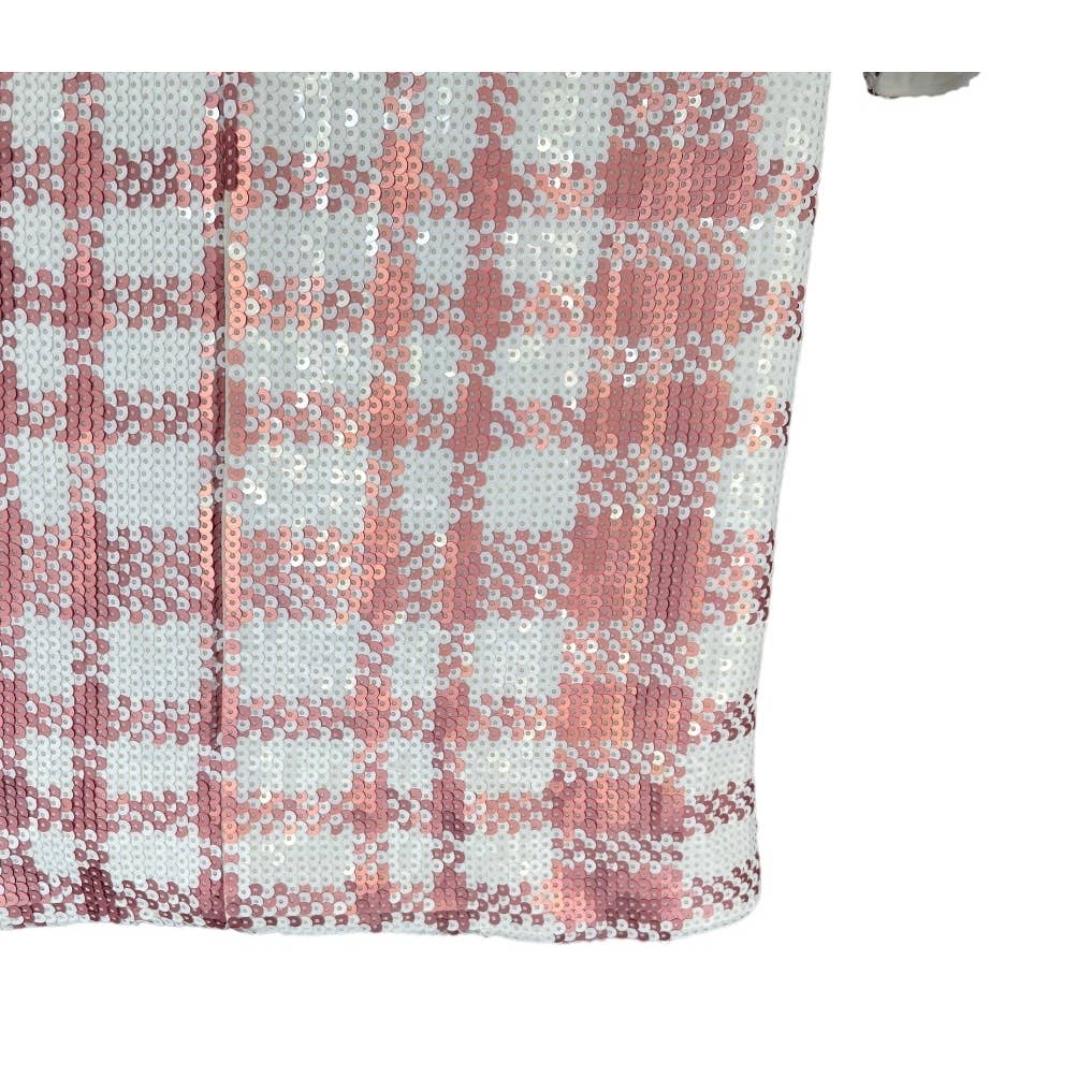 Dress The Population Barbiecore Pink White Plaid Sequin Mini Dress Size S New - Premium from Dress The Population - Just $239.0! Shop now at Finds For You