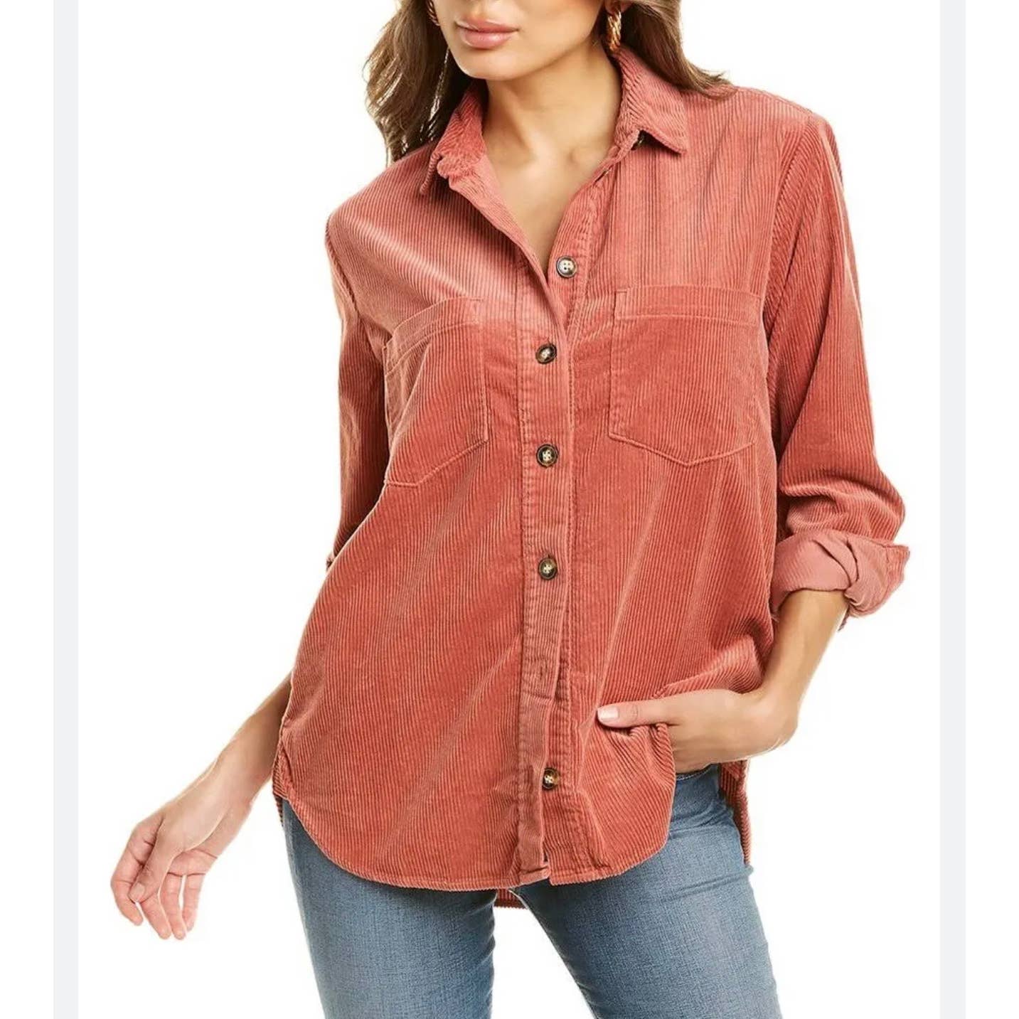 Madewell Sunday Corduroy Button Front Shirt Size M Pink New - Premium from Madewell - Just $68.00! Shop now at Finds For You