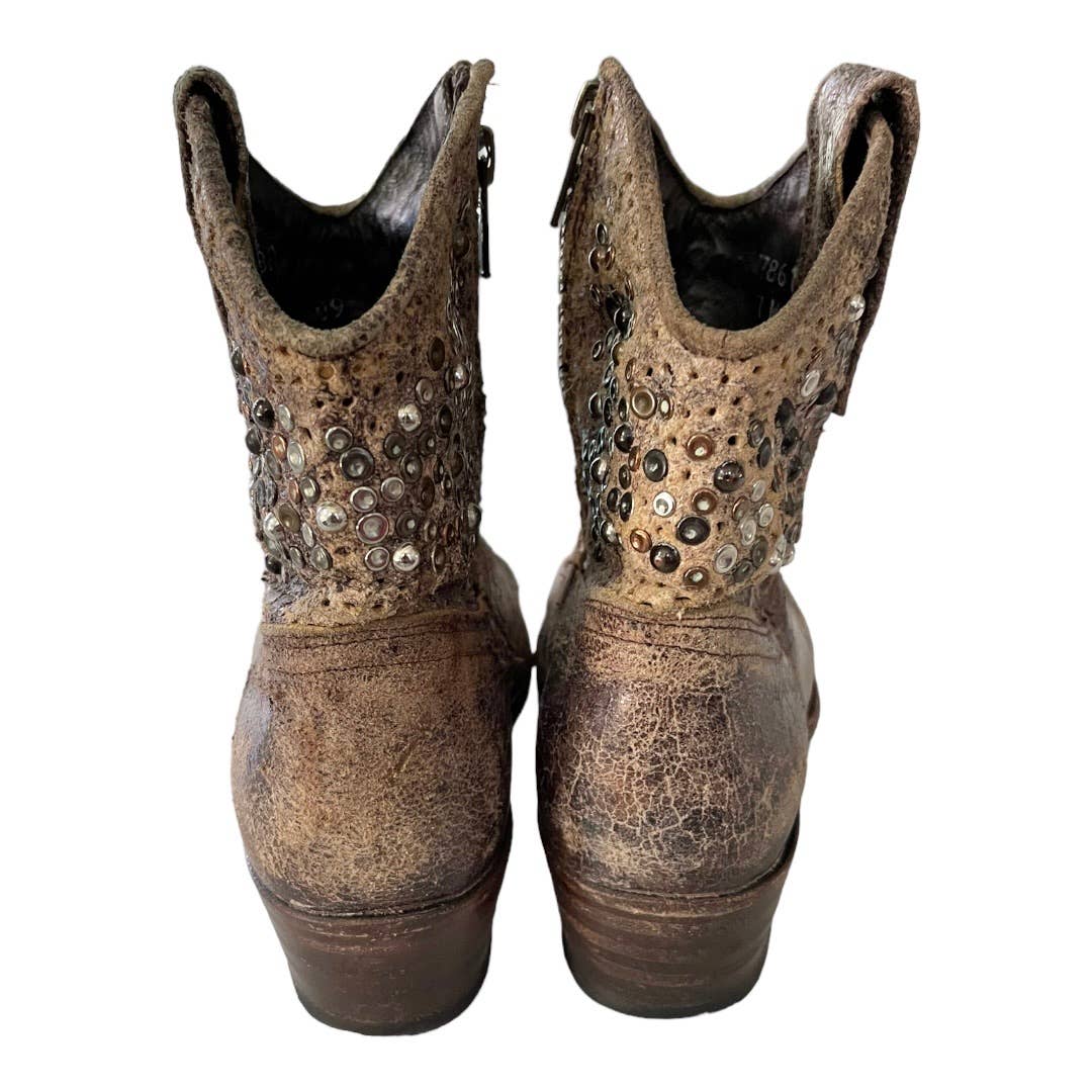 Frye Sendra Deborah Studded Distressed Boots Booties Size 7 - Premium from Frye - Just $168.0! Shop now at Finds For You