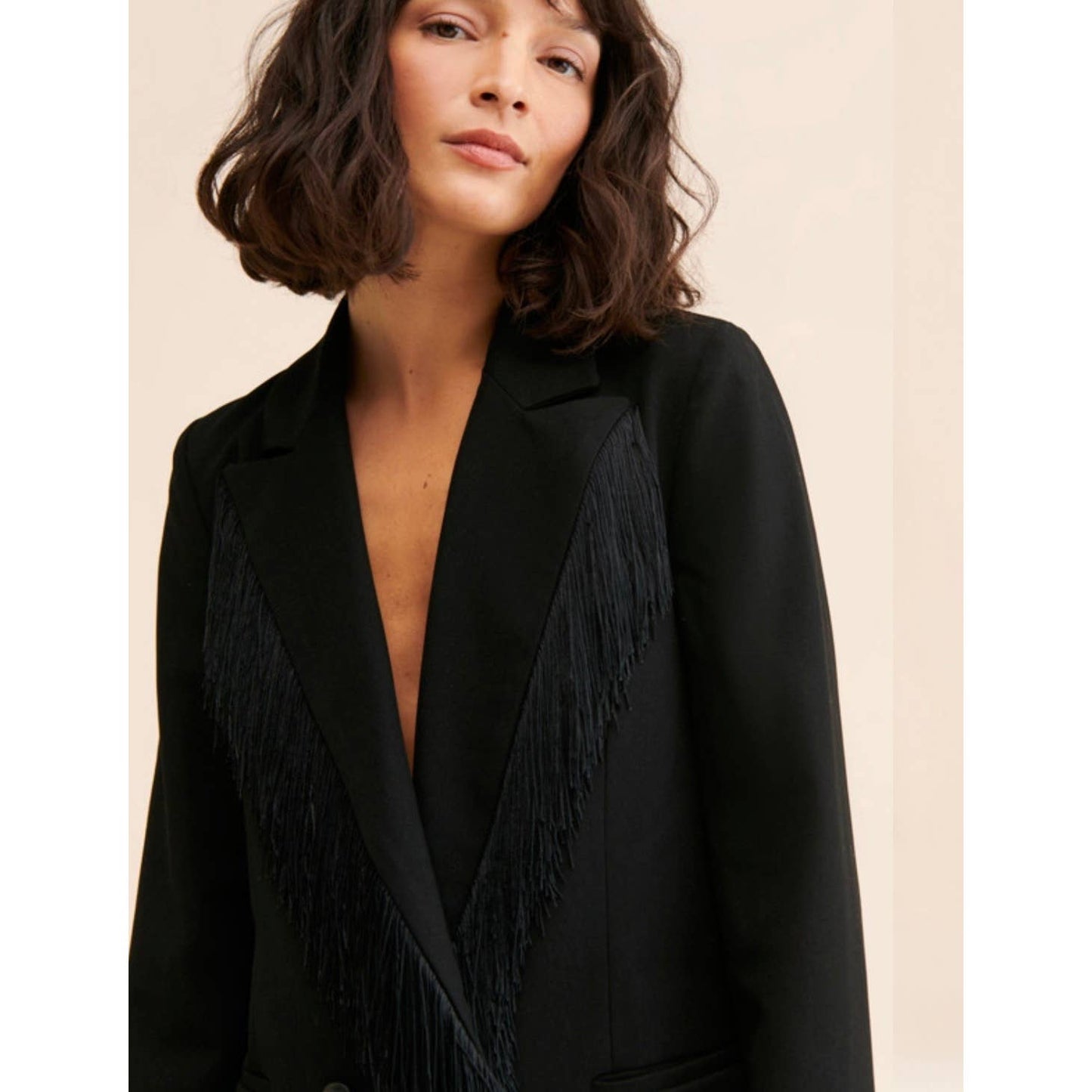 Anthropologie Hutch Fringe Double Breasted Blazer Black Size S - Premium  from Anthropologie - Just $229.0! Shop now at Finds For You