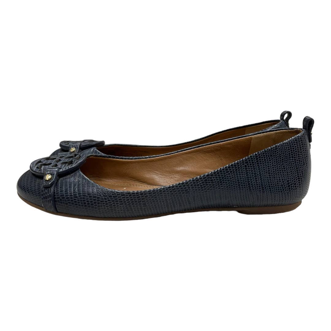 Tory Burch Mini Miller Ballet Flats Shoes Size 8.5 Navy Leather - Premium from Tory Burch - Just $149.0! Shop now at Finds For You