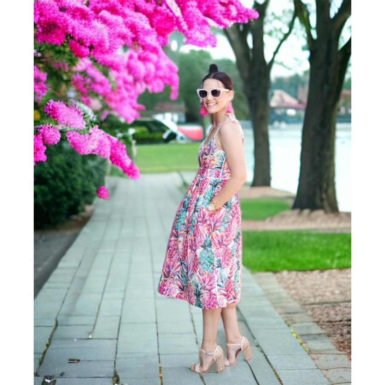 J Crew Ratti Italy Pineapple Midi Dress Size 10 Blogger Favorite - Premium from J. Crew - Just $75.0! Shop now at Finds For You