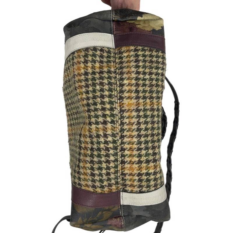 Kempton & Co Dylan Holdall Handbag Purse Harris Tweed Camo Black Peony - Premium from Kempton & Co. - Just $399.00! Shop now at Finds For You