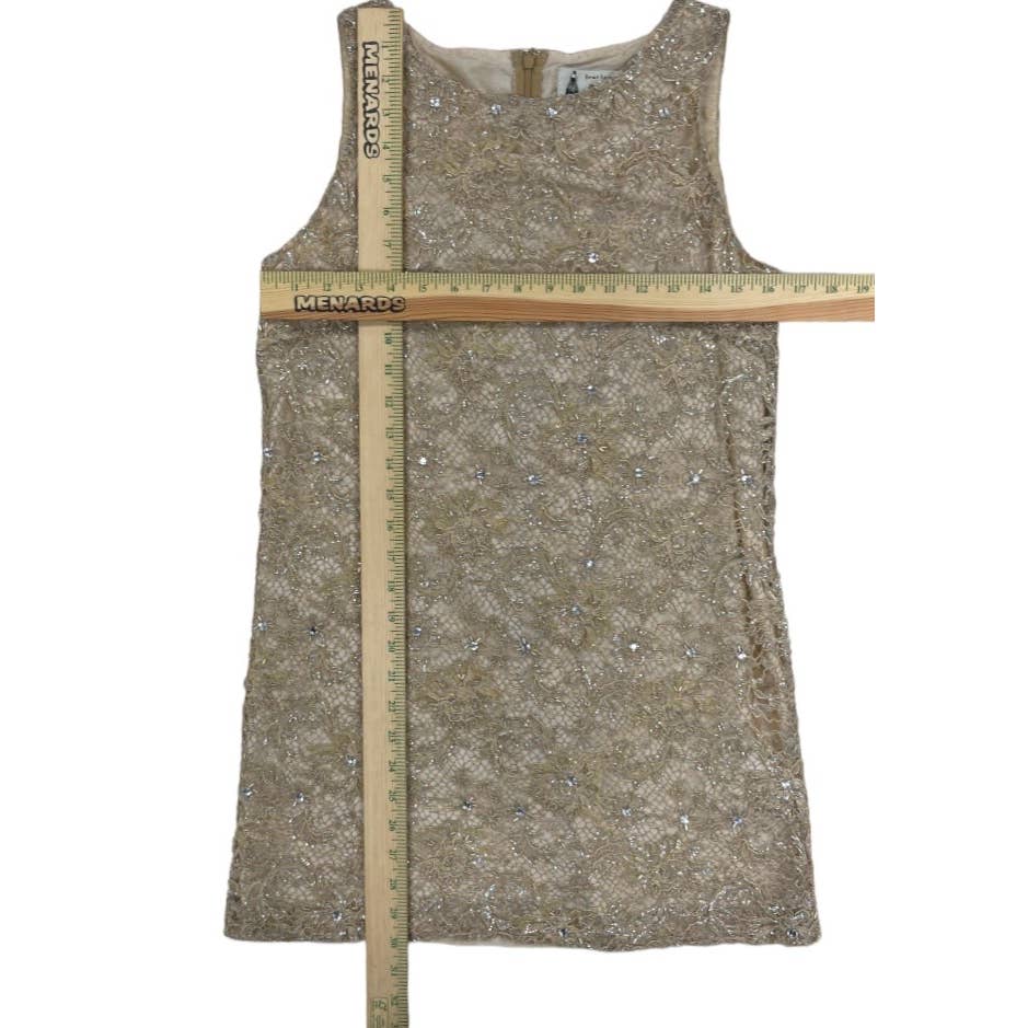 Leur Logette Champagne Lace Sequin Embellished Dress Size 2 New - Premium from Leur Logette - Just $199.0! Shop now at Finds For You