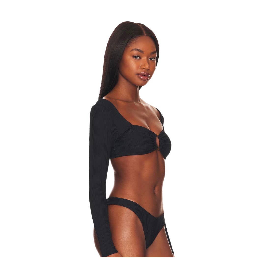 L*SPACE Revolve Beatrix Pointelle Bikini Top Swim Size M Cream New - Premium from L*SPACE - Just $119.0! Shop now at Finds For You