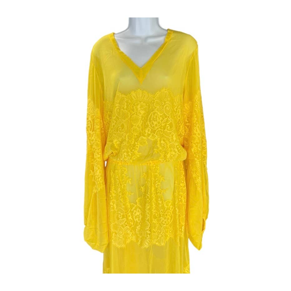 We are HAH Royal HAHness Lace Maxi Dress Balloon Sleeve Festival M/L Yellow New - Premium from We are HAH - Just $149.0! Shop now at Finds For You