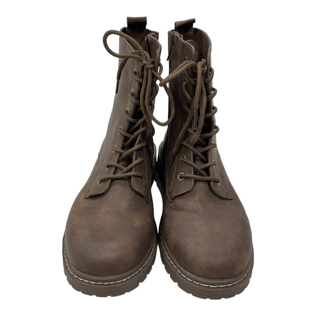 Torrid Stevie Lace Up Combat Boots Vegan Size 11 Brown - Premium from Torrid - Just $65.0! Shop now at Finds For You