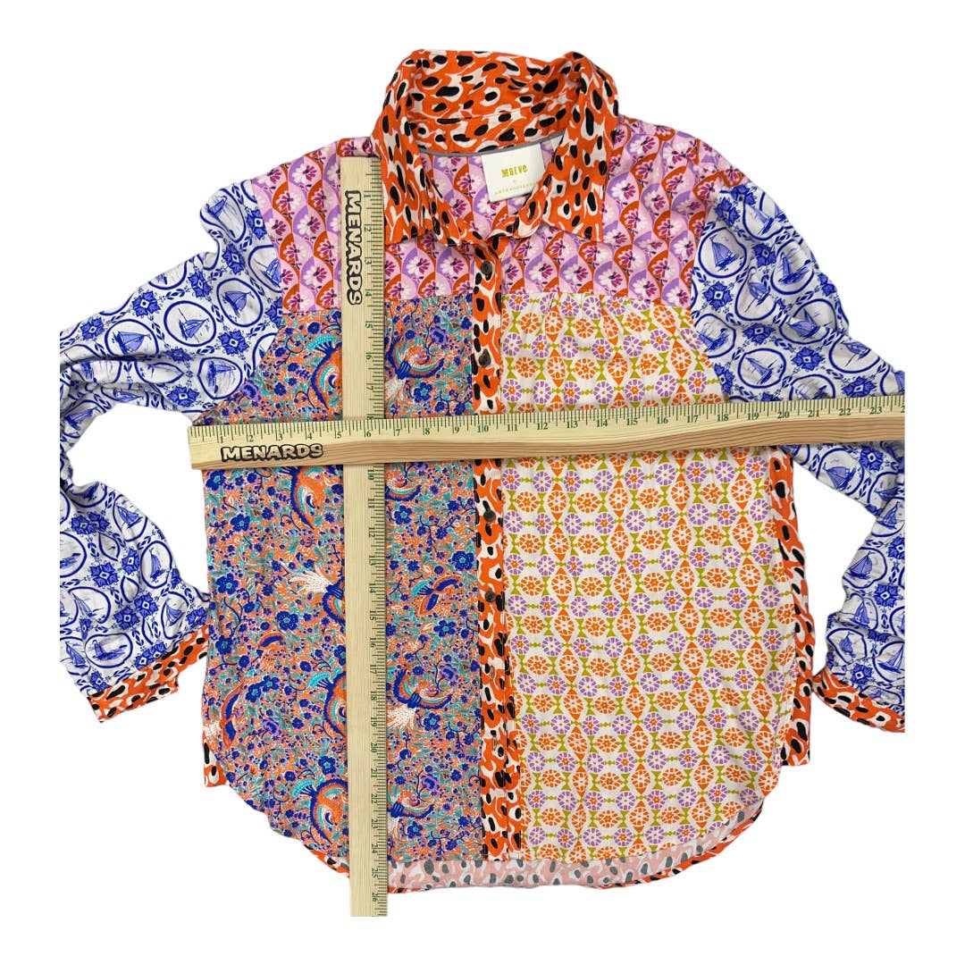 Anthropologie Contrast Button Down Blouse Top Patchwork Size Medium New - Premium from Anthropologie - Just $99.0! Shop now at Finds For You