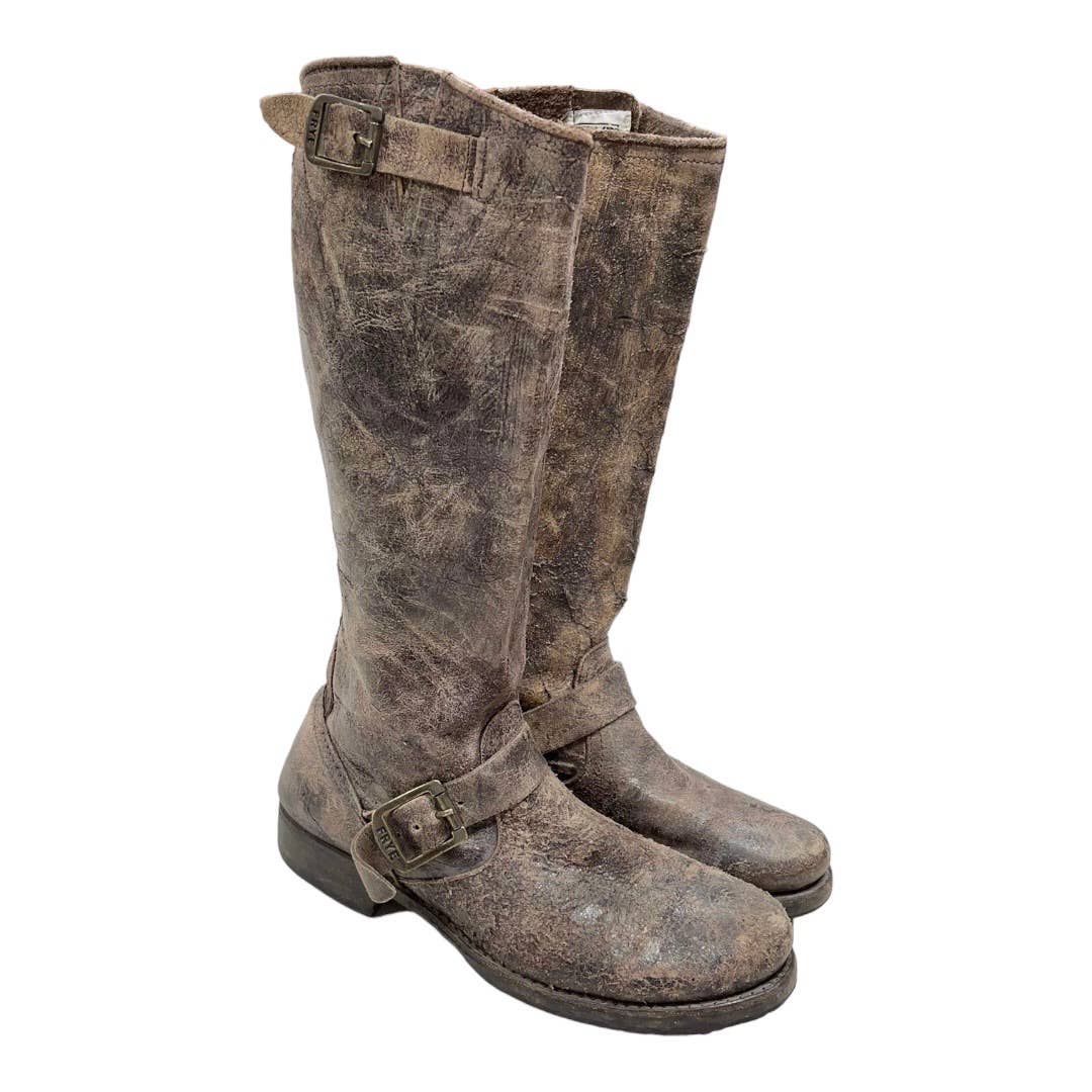 Frye Veronica Distressed Tall Leather Boots Size 7 - Premium from Frye - Just $139.00! Shop now at Finds For You
