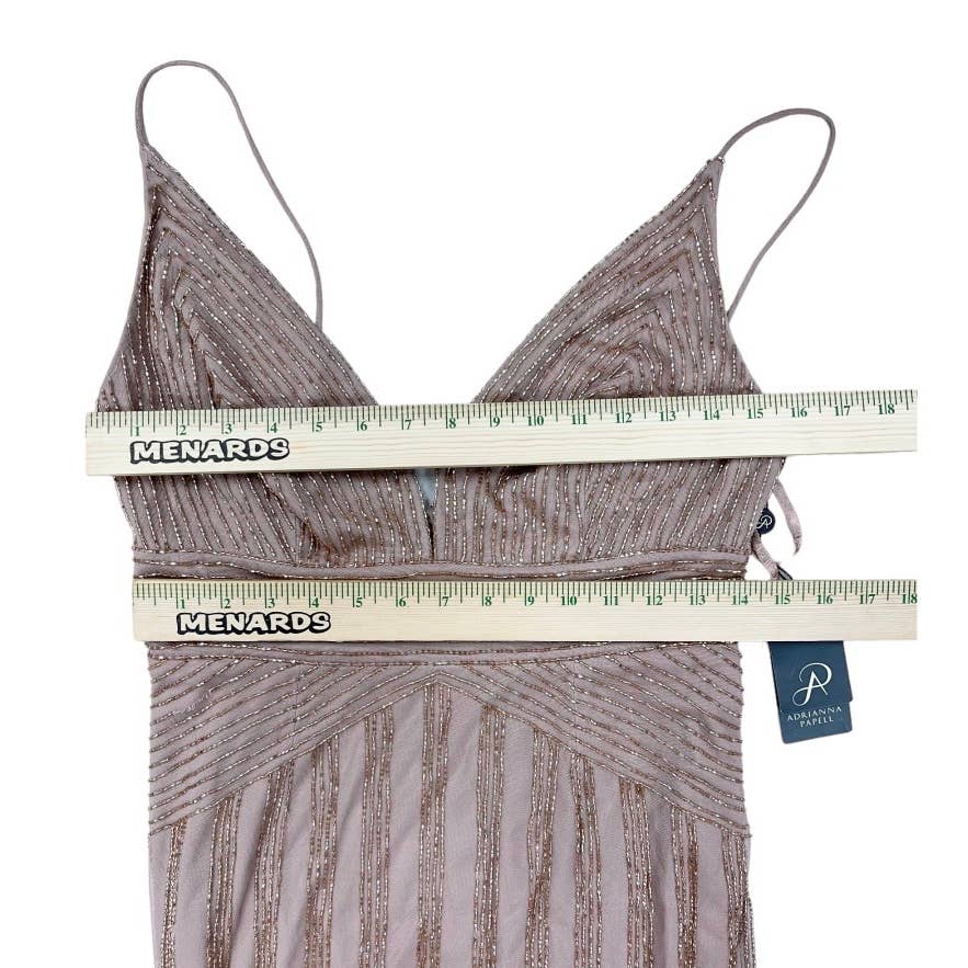 Adrienne Papel Rose Gold Beaded Dress Size 4 New - Premium from Adrianna Papell - Just $79.0! Shop now at Finds For You